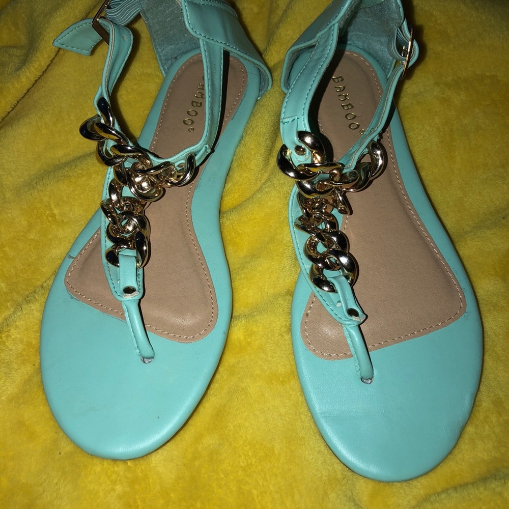 Light Blue Chain Strap Sandals